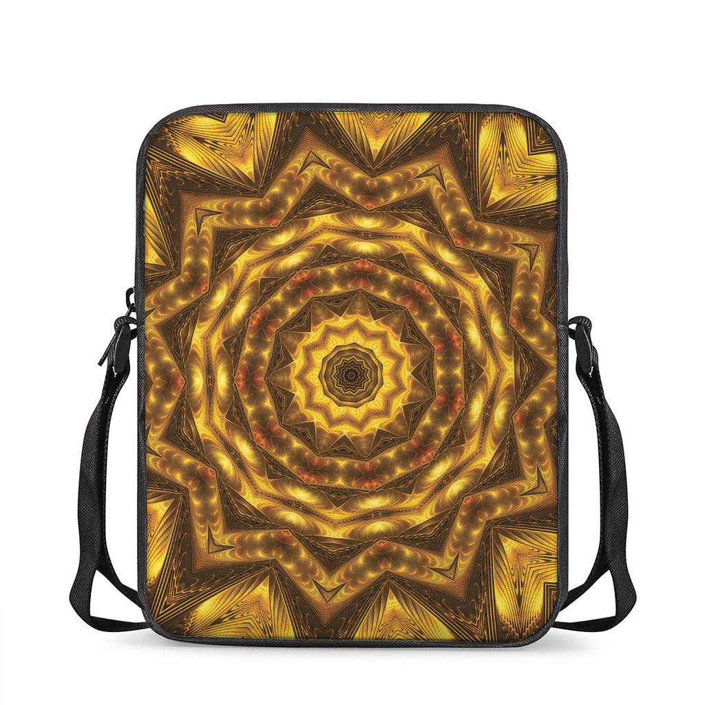 Golden Kaleidoscope Print Rectangular Crossbody Bag