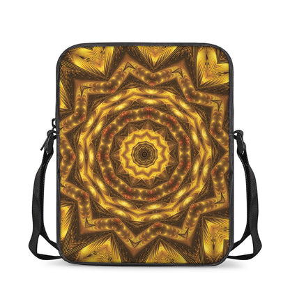 Golden Kaleidoscope Print Rectangular Crossbody Bag