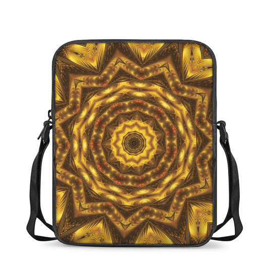 Golden Kaleidoscope Print Rectangular Crossbody Bag