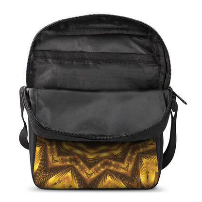 Golden Kaleidoscope Print Rectangular Crossbody Bag