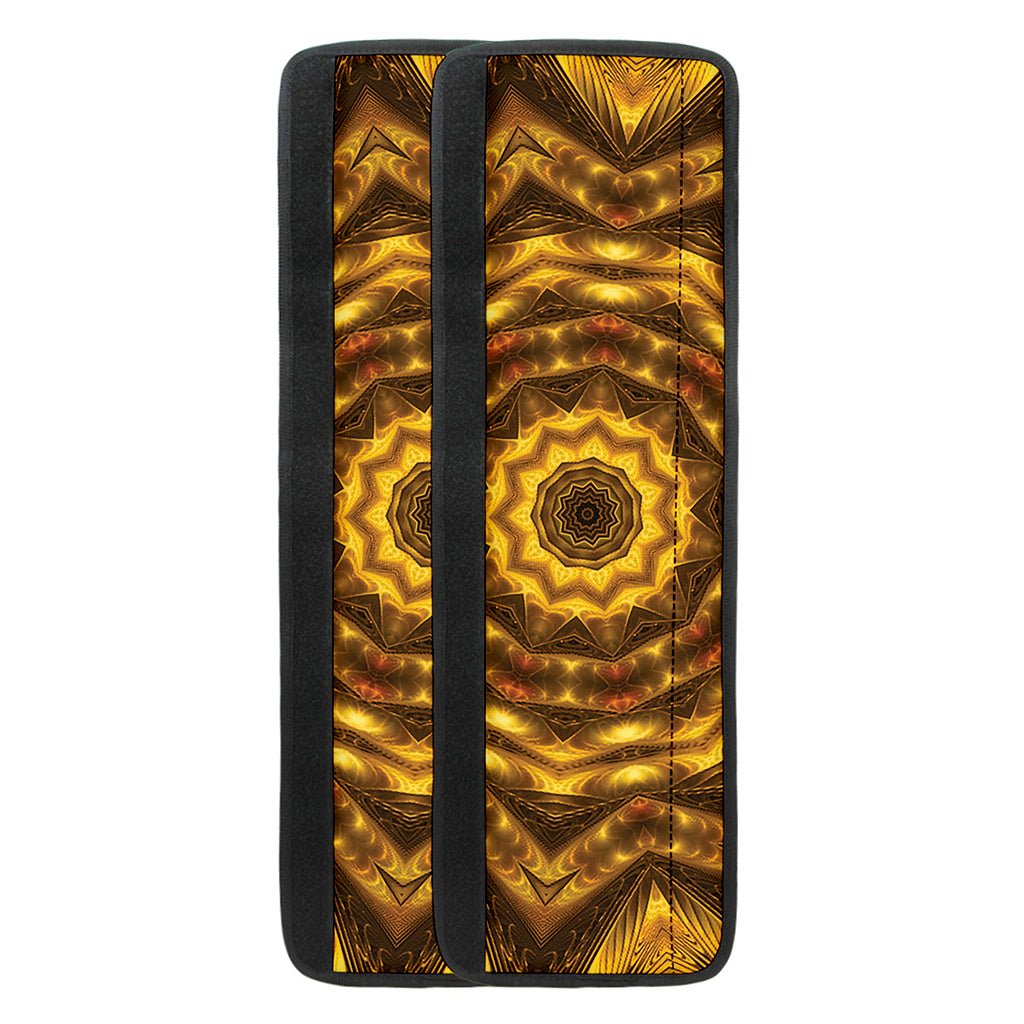 Golden Kaleidoscope Print Refrigerator Handle Covers