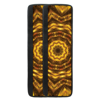 Golden Kaleidoscope Print Refrigerator Handle Covers