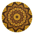 Golden Kaleidoscope Print Round Blanket