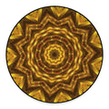 Golden Kaleidoscope Print Round Floor Mat