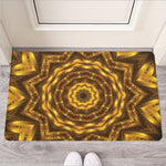 Golden Kaleidoscope Print Rubber Doormat