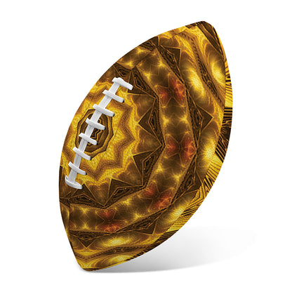 Golden Kaleidoscope Print Rugby Ball