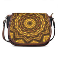 Golden Kaleidoscope Print Saddle Bag