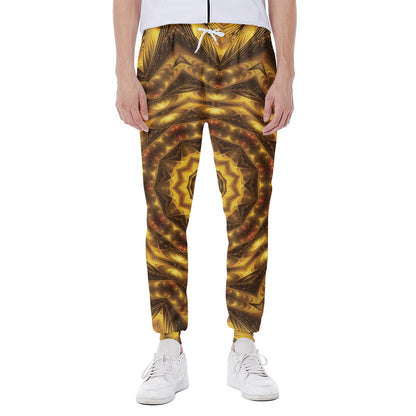 Golden Kaleidoscope Print Scuba Joggers