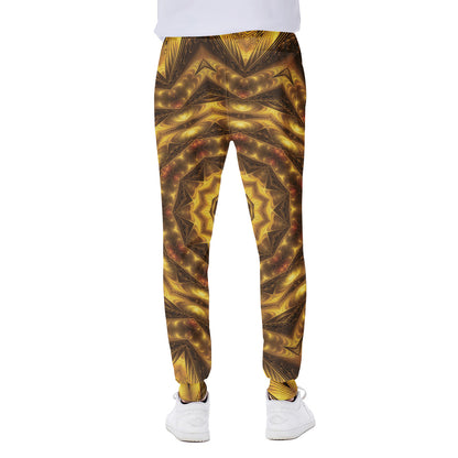 Golden Kaleidoscope Print Scuba Joggers