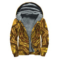 Golden Kaleidoscope Print Sherpa Lined Zip Up Hoodie
