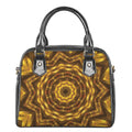 Golden Kaleidoscope Print Shoulder Handbag
