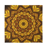 Golden Kaleidoscope Print Silk Bandana