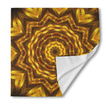 Golden Kaleidoscope Print Silk Bandana