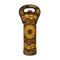 Golden Kaleidoscope Print Single Neoprene Wine Tote