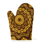 Golden Kaleidoscope Print Single Oven Mitt