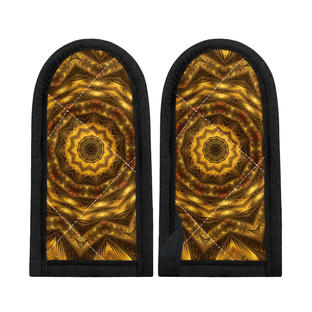 Golden Kaleidoscope Print Skillet Handle Cover