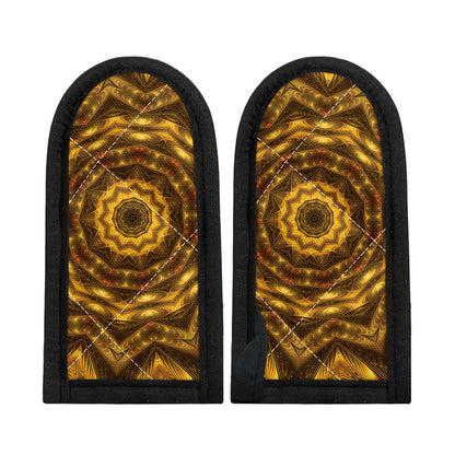 Golden Kaleidoscope Print Skillet Handle Cover