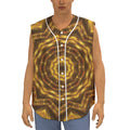 Golden Kaleidoscope Print Sleeveless Baseball Jersey