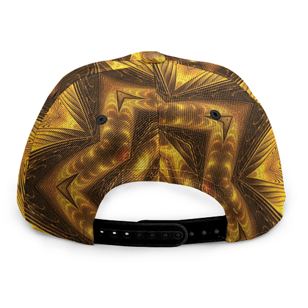 Golden Kaleidoscope Print Snapback Cap