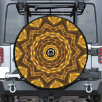 Golden Kaleidoscope Print Tire Cover With Camera Hole