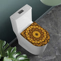Golden Kaleidoscope Print Toilet Lid Cover