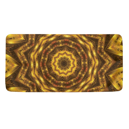 Golden Kaleidoscope Print Towel