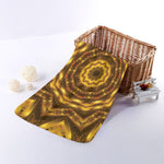 Golden Kaleidoscope Print Towel