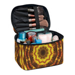 Golden Kaleidoscope Print Travel Makeup Bag