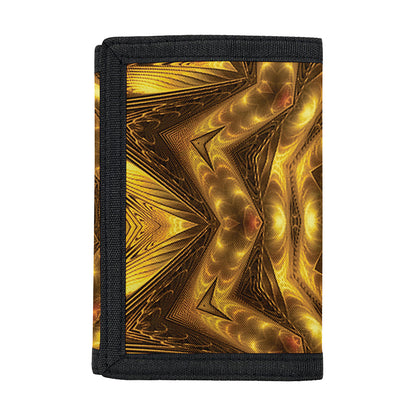 Golden Kaleidoscope Print Trifold Wallet