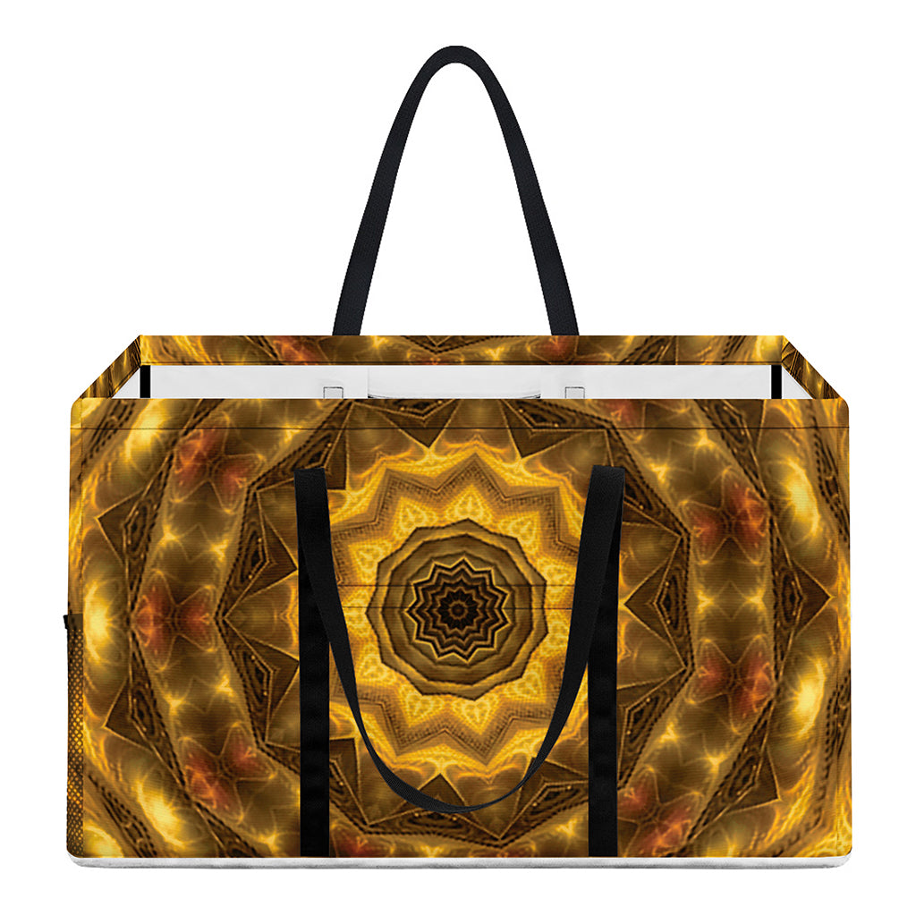 Golden Kaleidoscope Print Utility Tote Bag