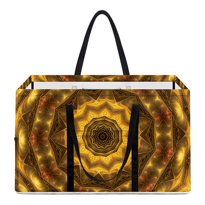 Golden Kaleidoscope Print Utility Tote Bag