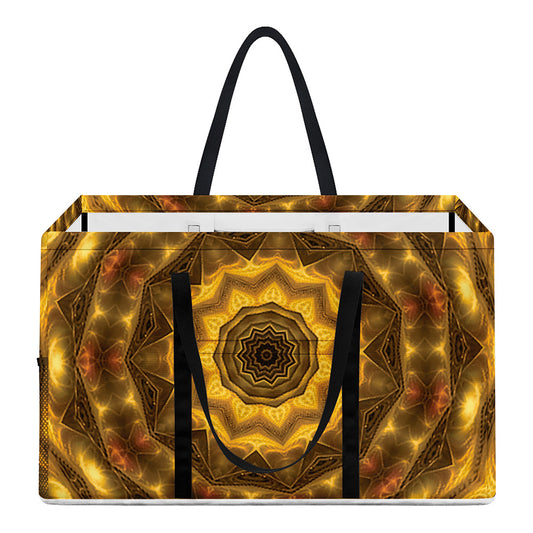 Golden Kaleidoscope Print Utility Tote Bag