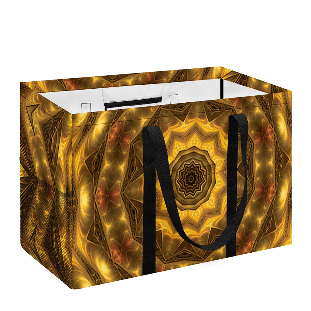 Golden Kaleidoscope Print Utility Tote Bag