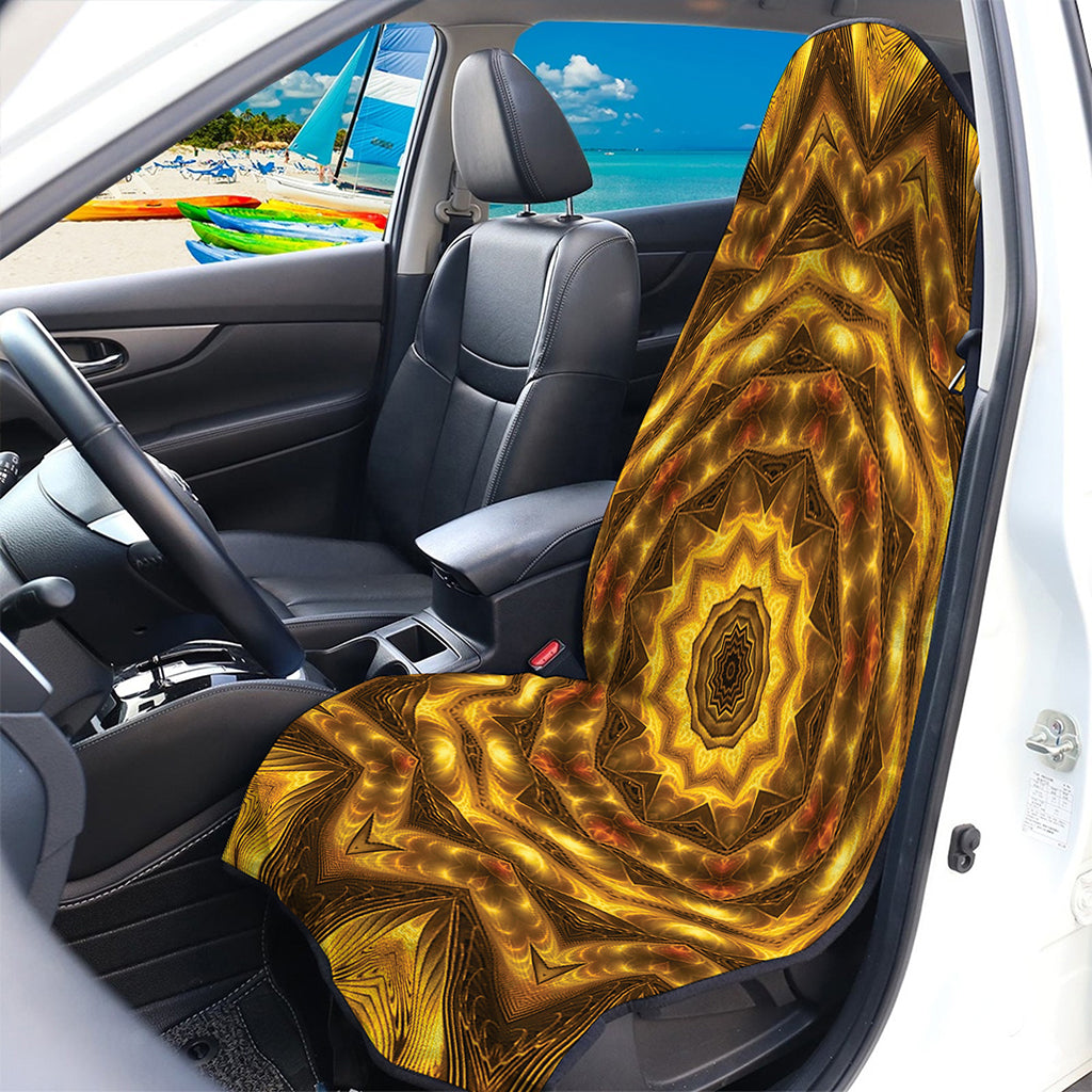 Golden Kaleidoscope Print Waterproof Car Seat Cover