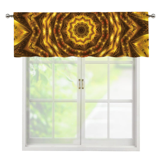 Golden Kaleidoscope Print Window Valance