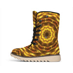 Golden Kaleidoscope Print Winter Boots