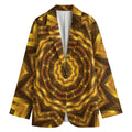 Golden Kaleidoscope Print Women's Blazer