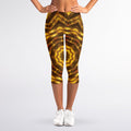 Golden Kaleidoscope Print Women's Capri Leggings