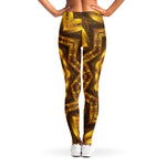 Golden Kaleidoscope Print Women's Leggings