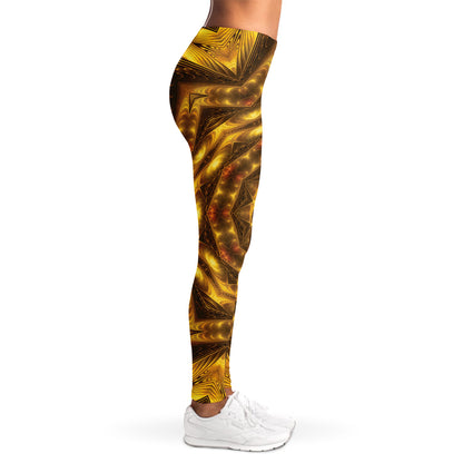 Golden Kaleidoscope Print Women's Leggings