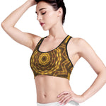 Golden Kaleidoscope Print Women's Sports Bra