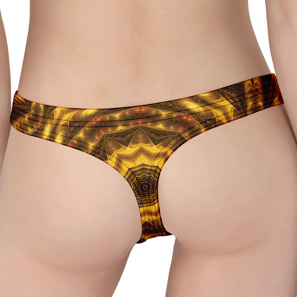 Golden Kaleidoscope Print Women's Thong