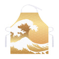 Golden Kanagawa Wave Print Adjustable Apron