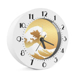 Golden Kanagawa Wave Print Alarm Clock