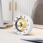 Golden Kanagawa Wave Print Alarm Clock