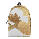 Golden Kanagawa Wave Print Backpack
