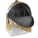 Golden Kanagawa Wave Print Backpack