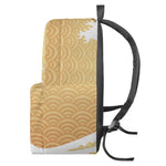 Golden Kanagawa Wave Print Backpack