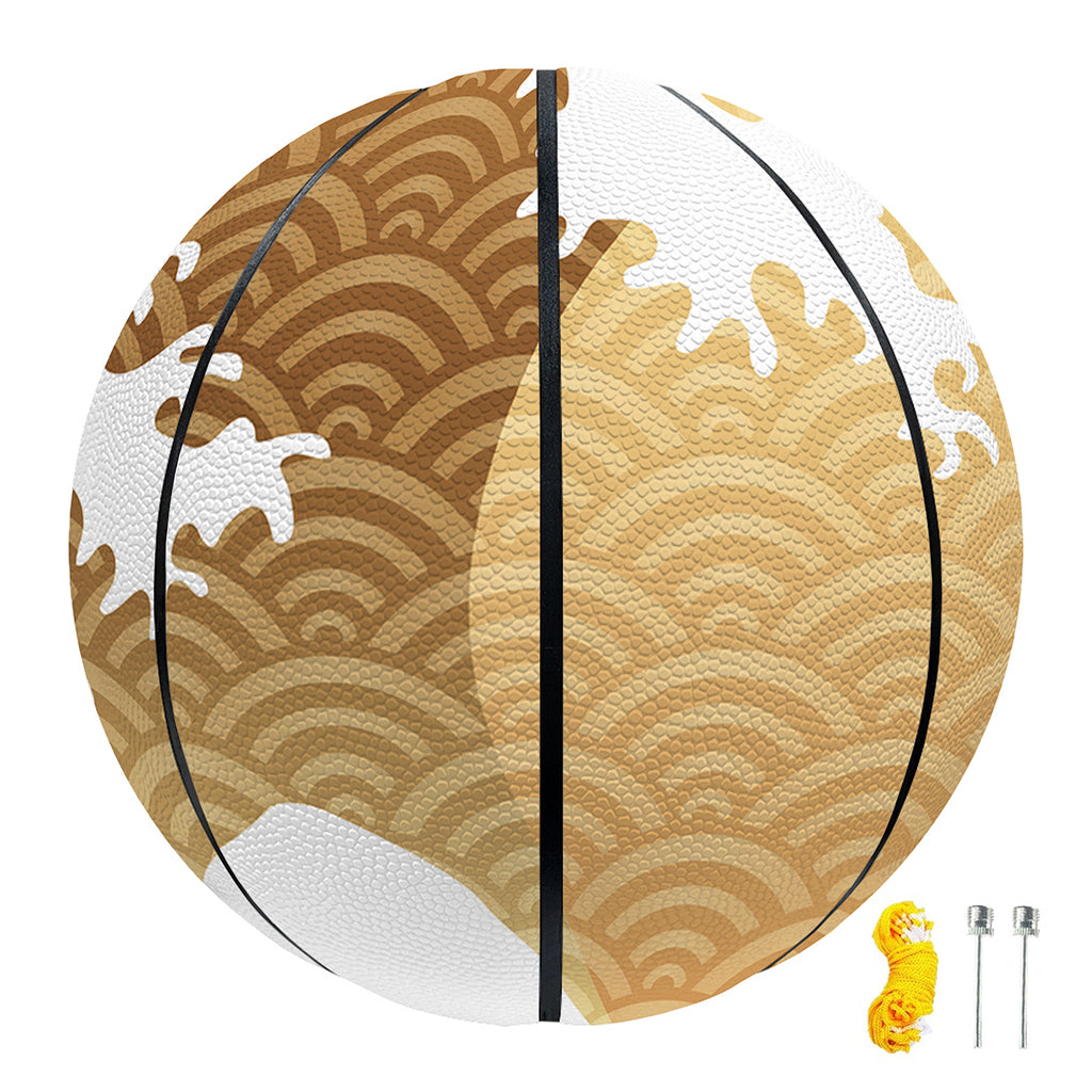 Golden Kanagawa Wave Print Basketball