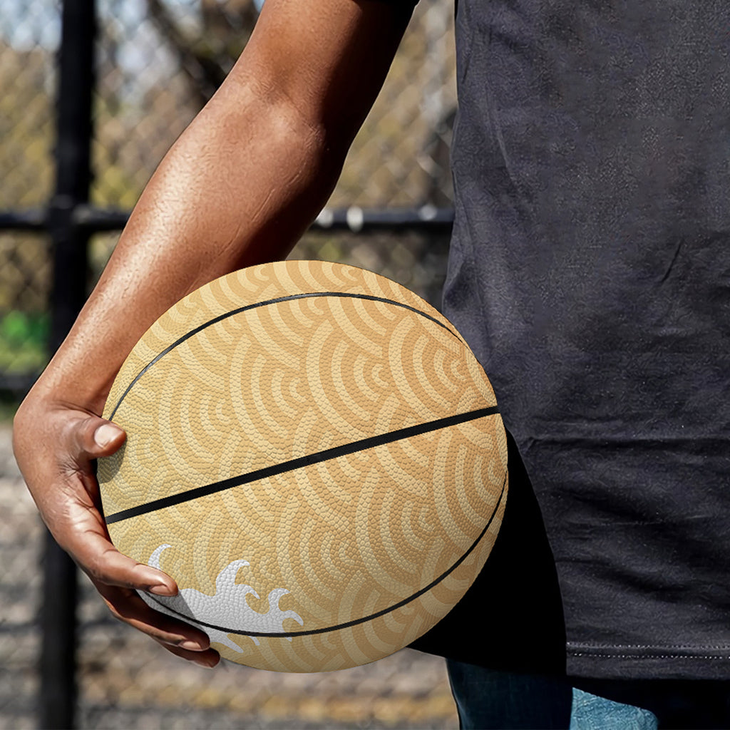 Golden Kanagawa Wave Print Basketball